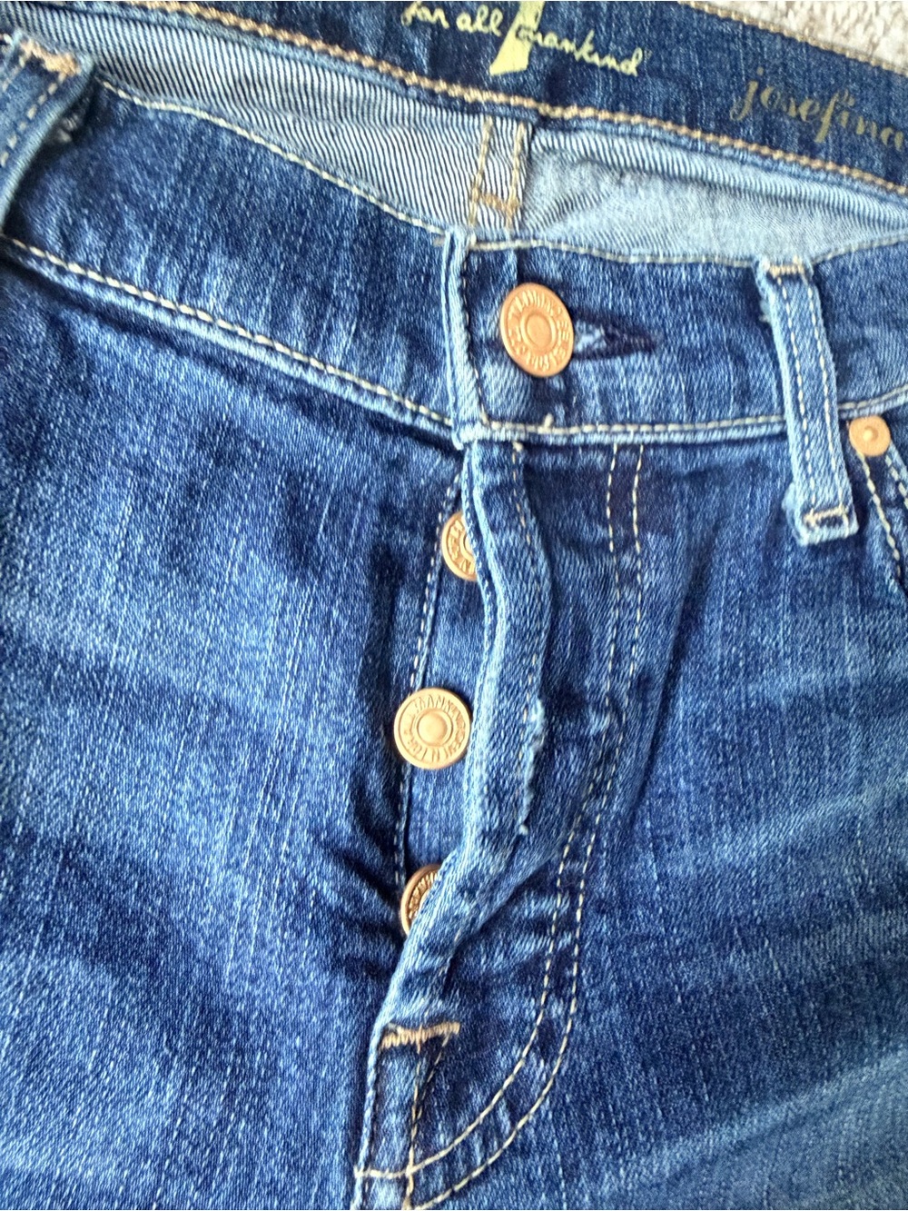7 For All Mankind Blue Denim Jeans with Tags - Picture 6 of 11